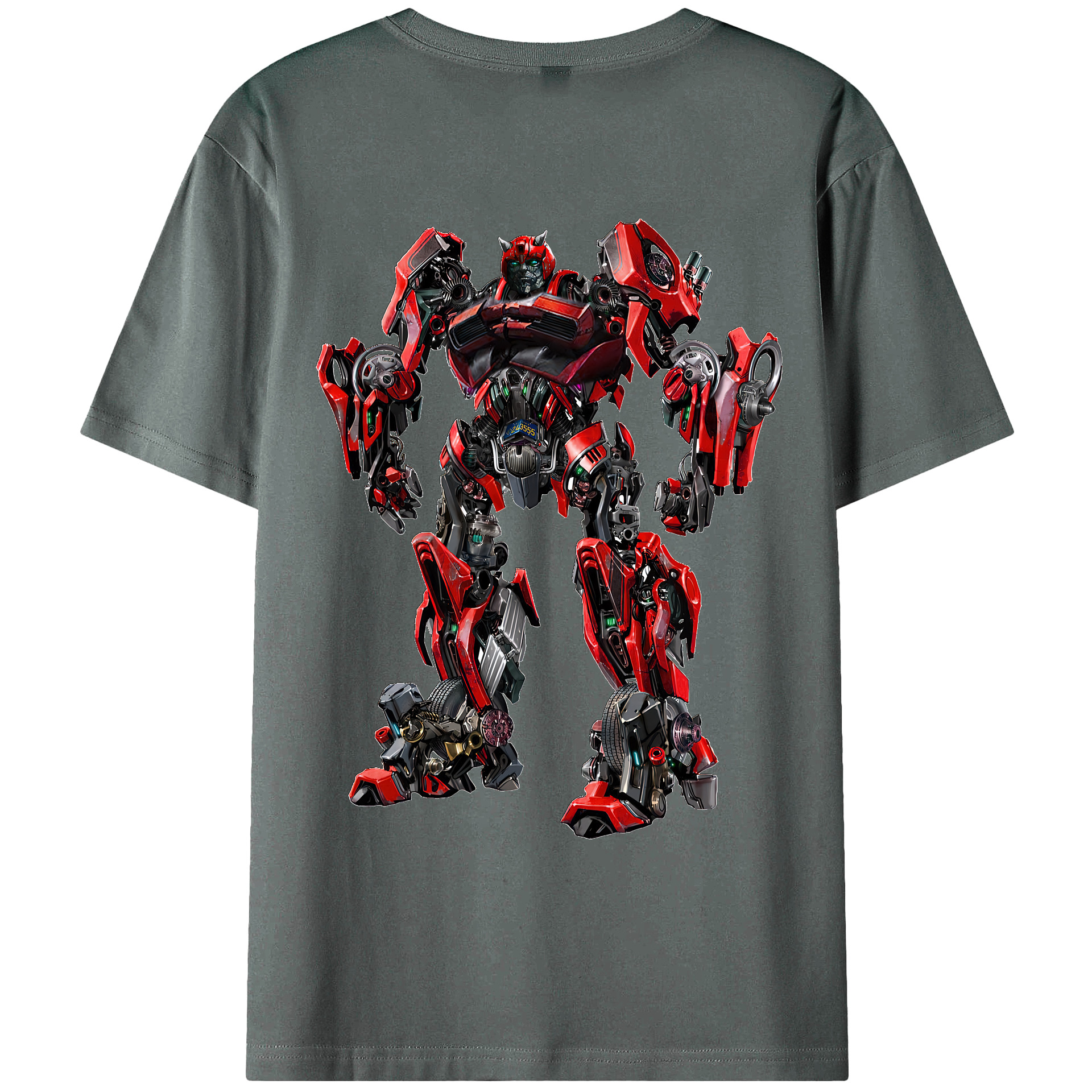 （画像用） Transformers トランスフォーマー 綿100％ メンズ半袖Tシャツ（バックプリント） 通気性